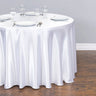 Bargain 108 In. Round Satin Tablecloth White