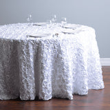 130 in. Round Rosette Satin Tablecloth (9 Colors)