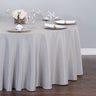 Bargain 132 in. Round Polyester Tablecloth Silver