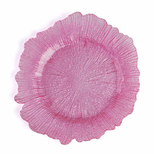 Pink Coral Glass Charger Plate 4/Pack