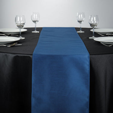 14 X 108 in. Shantung Silk Table Runner Navy Blue