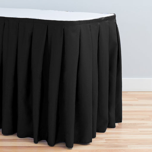 Bargain 17 Ft. Accordion Pleat Polyester Table Skirt Black