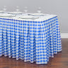 Bargain 14 Ft. Polyester Table Skirt Blue & White Checkered