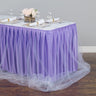 14 ft. Two Tone Tulle Chiffon Table Skirt Lavender/White