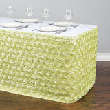 17 ft. Rosette Satin Table Skirt Tea Green