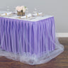 17 ft. Two Tone Tulle Chiffon Table Skirt Lavender/White