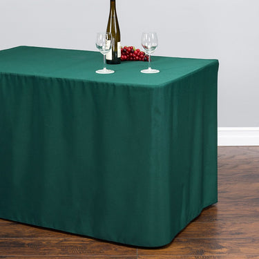 Bargain 6 Ft. Fitted Polyester Tablecloth Hunter Green