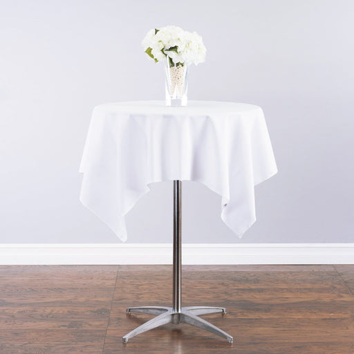 Bargain 54 in. Square Polyester Tablecloth White