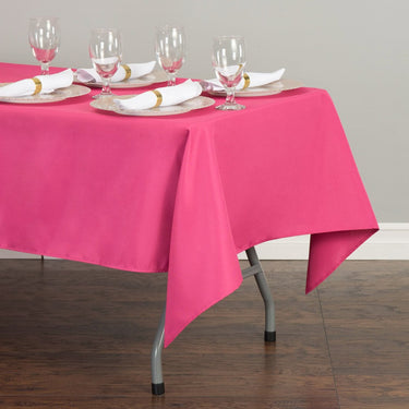 60 x 102 in. Rectangular Polyester Tablecloth Fuchsia