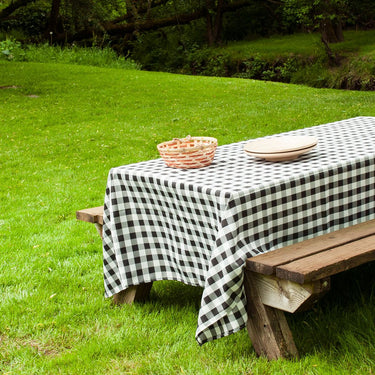 60 X 102 in. Rectangular Tablecloth Black & White Checkered