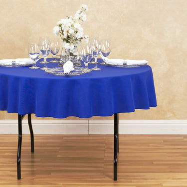 Bargain 70 in. Round Polyester Tablecloth Royal Blue