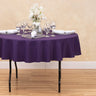 Bargain 70 In. Round Polyester Tablecloth Purple