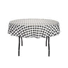 70 in. Round Polyester Tablecloth Black and White Checkered