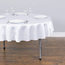 70 in. Round Satin Tablecloth White