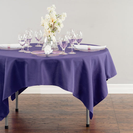 Bargain 70 in. Square Polyester Tablecloth Purple
