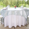 72 in. Square Satin Overlay Silver