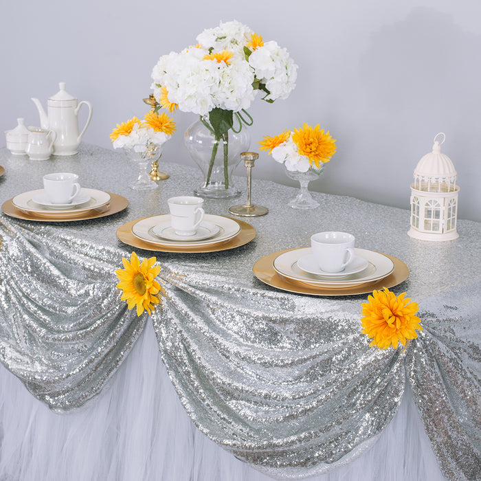 88 X 130 in. Rectangular Sequin Tablecloth (9 Colors)