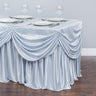 8 ft. Drape Chiffon All-In-1 Tablecloth/Pleated Skirt Silver