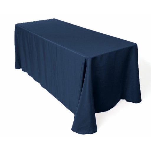 Bargain 90 X 156 In. Rectangular Polyester Tablecloth Navy Blue