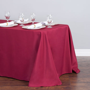 Bargain 90 X 132 in. Rectangular Polyester Tablecloth Burgundy
