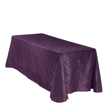 90 X 132 in. Rectangular Pintuck Tablecloth Eggplant