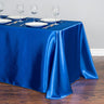 Bargain 90 x 156 in. Rectangular Satin Tablecloth Royal Blue