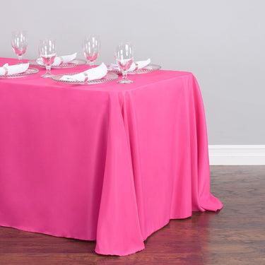 90 x 156 in. Rectangular Polyester Tablecloth Fuchsia