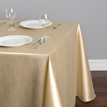 90 X 156 in. Rectangular Shantung Silk Tablecloth Beige
