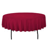 90 in. Round Cotton-Feel Tablecloth Burgundy