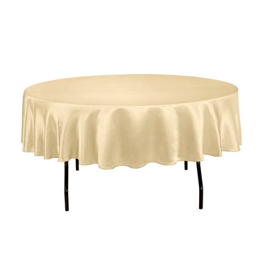Bargain 90 In. Round Satin Tablecloth Gold