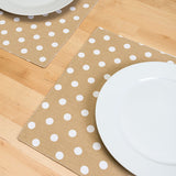 13 X 19 in. White Polka Dots Cotton Placemats 4/Pack (6 colors)