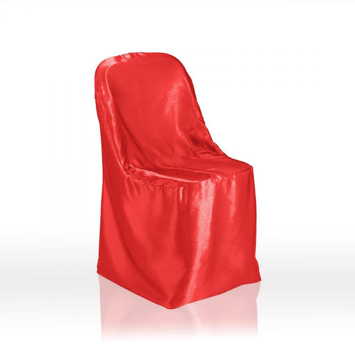 Satin Folding Chair Cover Red