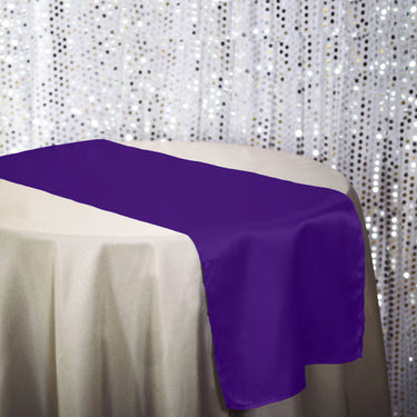 Bargain 14 x 108 in. Satin Table Runner Purple