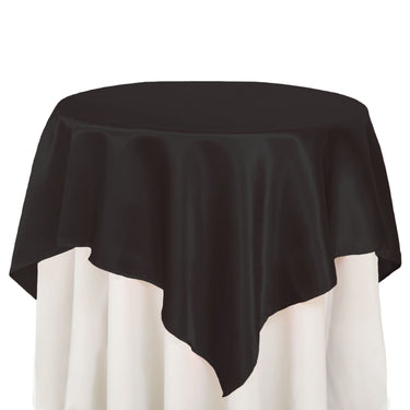 Bargain 60 In. Square Satin Overlay Black
