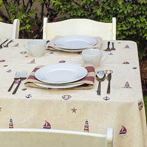 54 X 98 in. Rectangular Nautical Tablecloth
