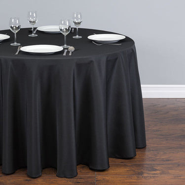Bargain 108 In. Round Polyester Tablecloth Black