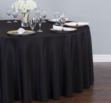 Bargain 108 In. Round Polyester Tablecloth Black