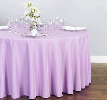 Bargain 120 In. Round Polyester Tablecloth Lavender