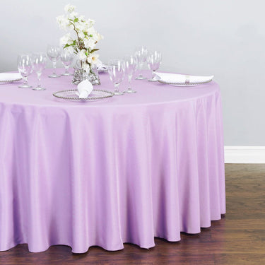 Bargain 120 In. Round Polyester Tablecloth Lavender