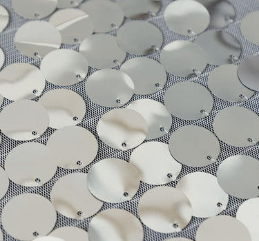 Bargain 14 X 108 in. Payette Sequin Table Runner Silver