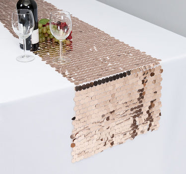 Bargain 14 X 108 in. Payette Sequin Table Runner Blush Pink