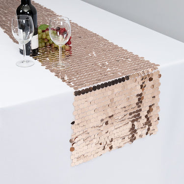 Bargain 14 X 108 in. Payette Sequin Table Runner Blush Pink