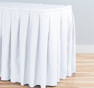 Bargain 14 Ft. Accordion Pleat Polyester Table Skirt White