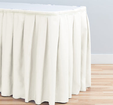 Bargain 14 Ft. Accordion Pleat Polyester Table Skirt Ivory