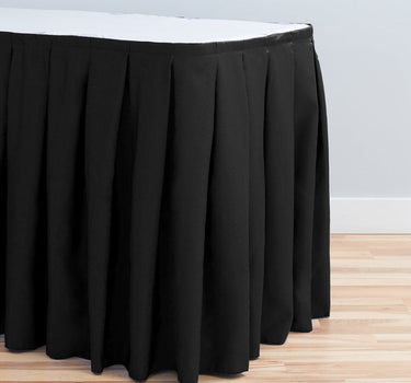 Bargain 14 Ft. Accordion Pleat Polyester Table Skirt Black
