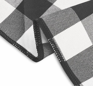 Bargain 17 in. Polyester Napkins Black & White Checkered (12/PK)