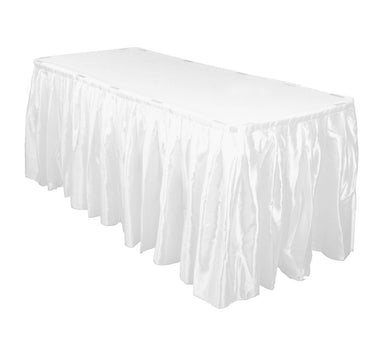 21 ft. Accordion Pleat Satin Table Skirt (3 Colors)