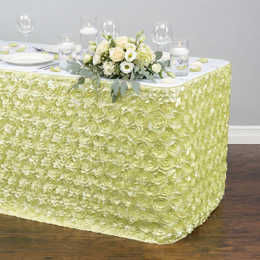 17 ft. Rosette Satin Table Skirt (4 Colors)
