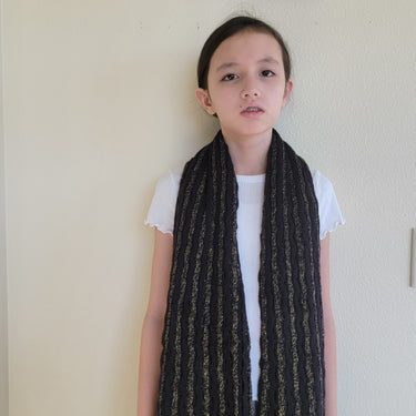 Scarf With Metallic Gold Black
