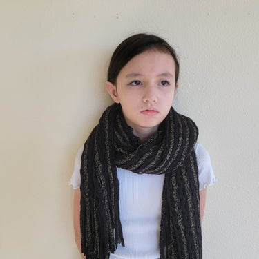 Scarf With Metallic Gold Black